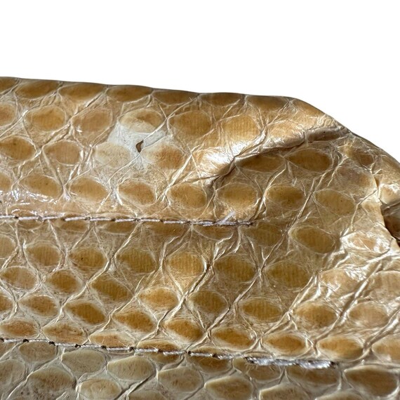Vintage 70s Python Snakeskin Shoulder Handbag  Ex… - image 5