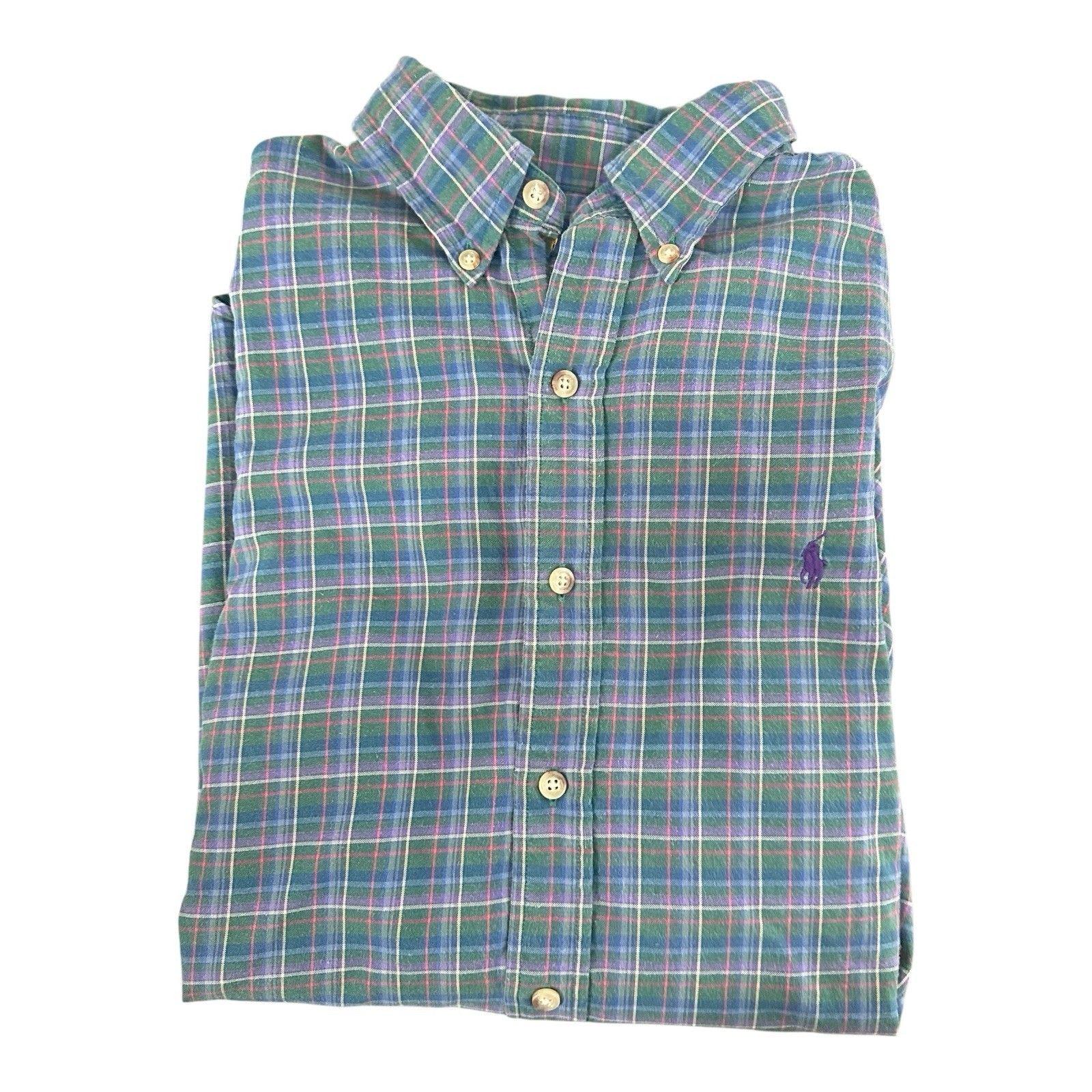 Vintage 90s Ralph Lauren Plaid Button Down Shirt Mens L