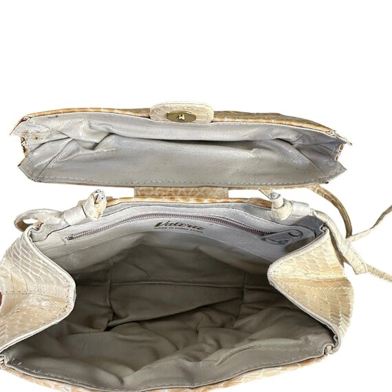 Vintage 70s Python Snakeskin Shoulder Handbag  Ex… - image 9