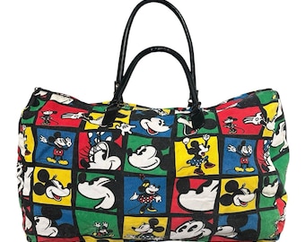 vintage des années 90 Mickey & Co Disney sac polochon voyage fourre-tout Pop Art impression Rare