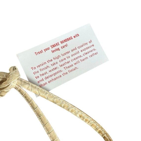 Vintage 70s Python Snakeskin Shoulder Handbag  Ex… - image 10