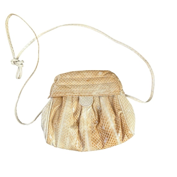 Vintage 70s Python Snakeskin Shoulder Handbag  Ex… - image 1