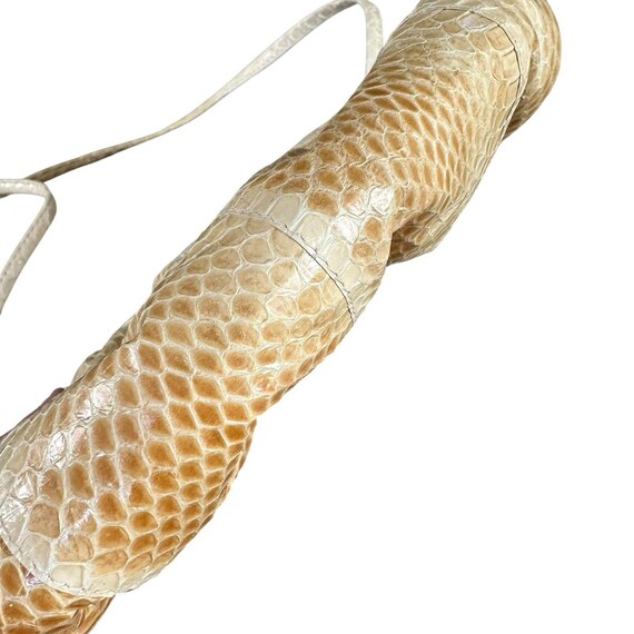 Vintage 70s Python Snakeskin Shoulder Handbag  Ex… - image 7