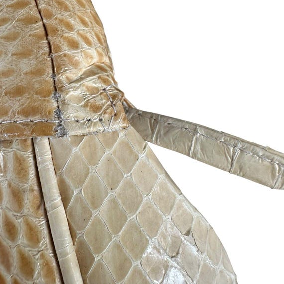 Vintage 70s Python Snakeskin Shoulder Handbag  Ex… - image 6