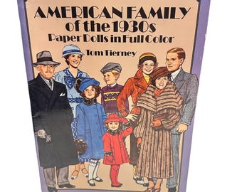 American Family of the 1930s Paper Dolls in Full Color Tom Tierney uncut