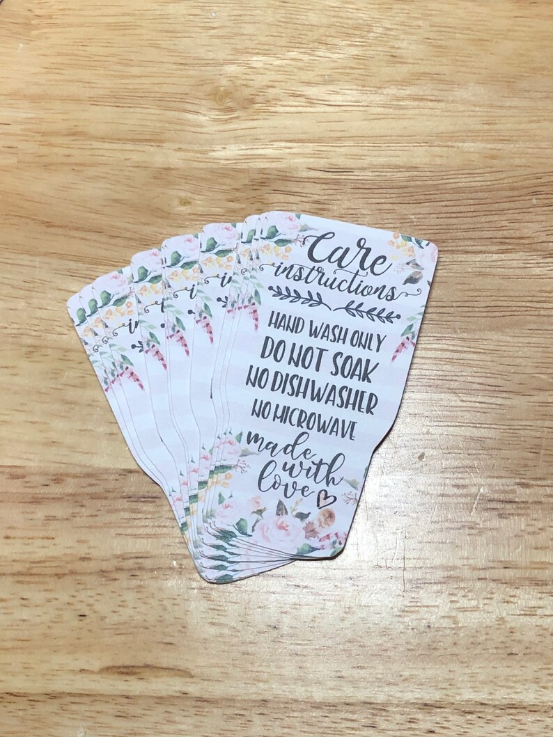 Tumbler Care Cards Ready to Ship Instruction Cards