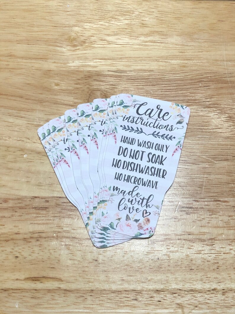 Tumbler Care Cards Ready to Ship Instruction Cards