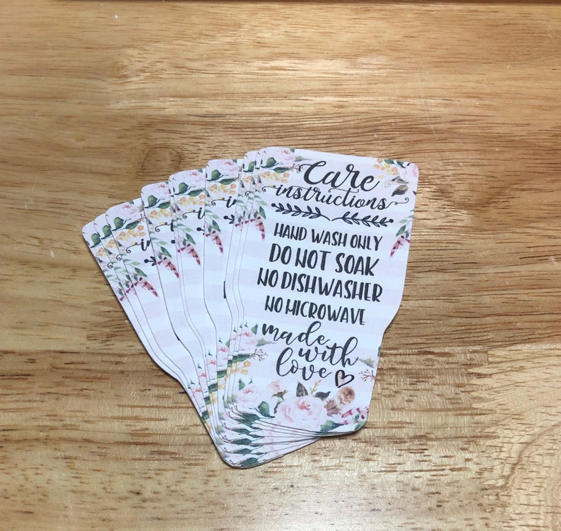 Tumbler Care Cards Ready to Ship Instruction Cards