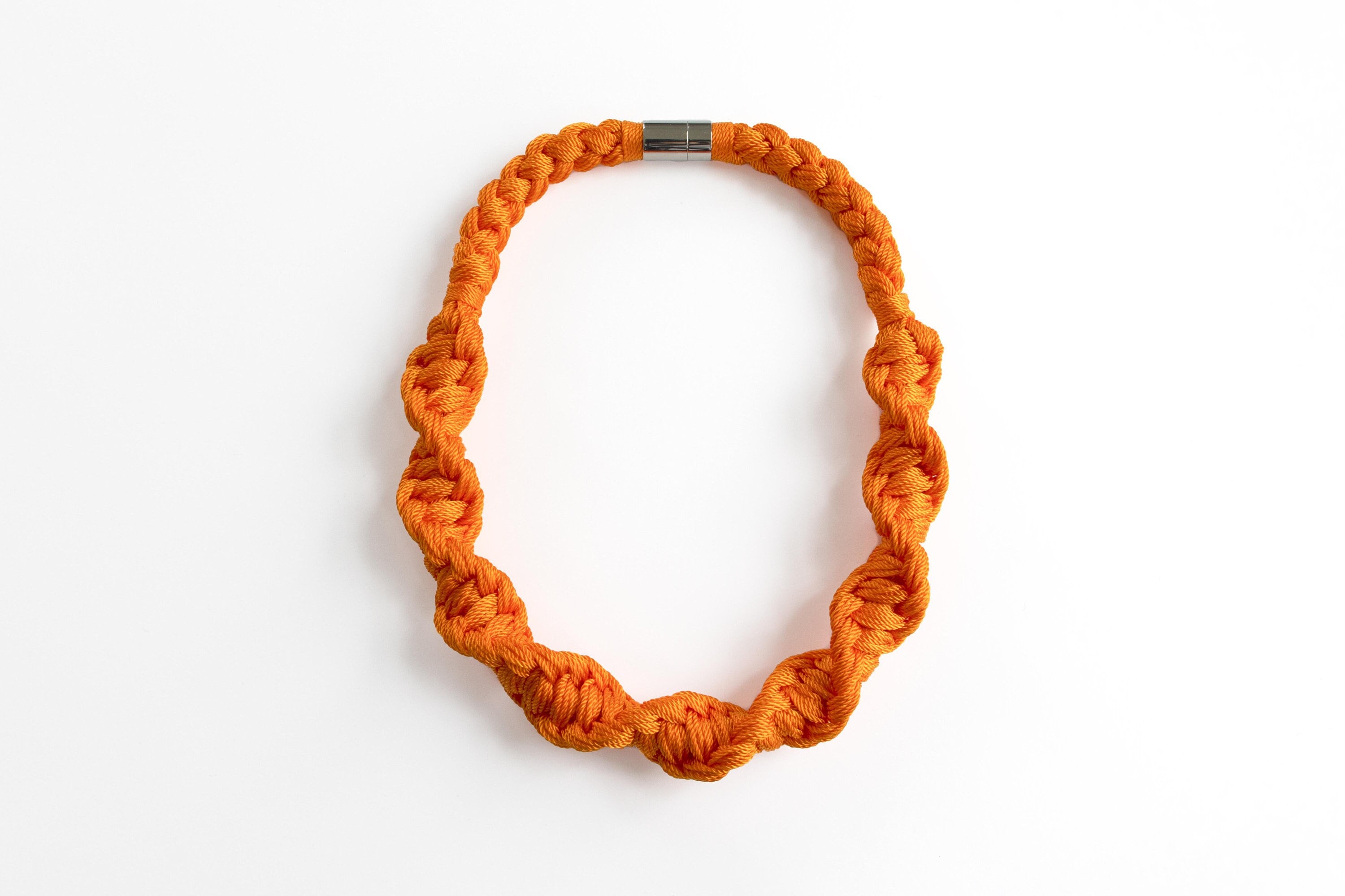 Orange Rope Necklace: Handmade Macrame Fiber Jewelry - Etsy