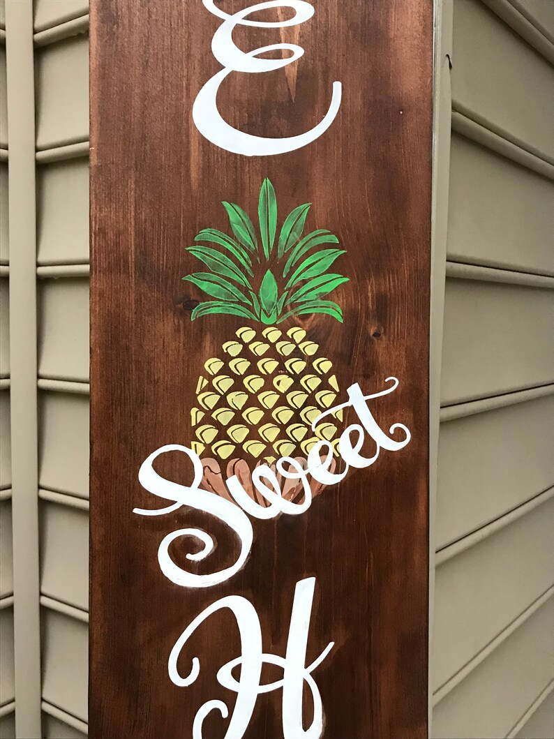 Download Home Sweet Home Pineapple Wooden Sign/Welcome Sign/Front ...