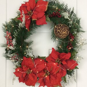 Pre Lit Old World Santa Wreath for Your Front Door. 