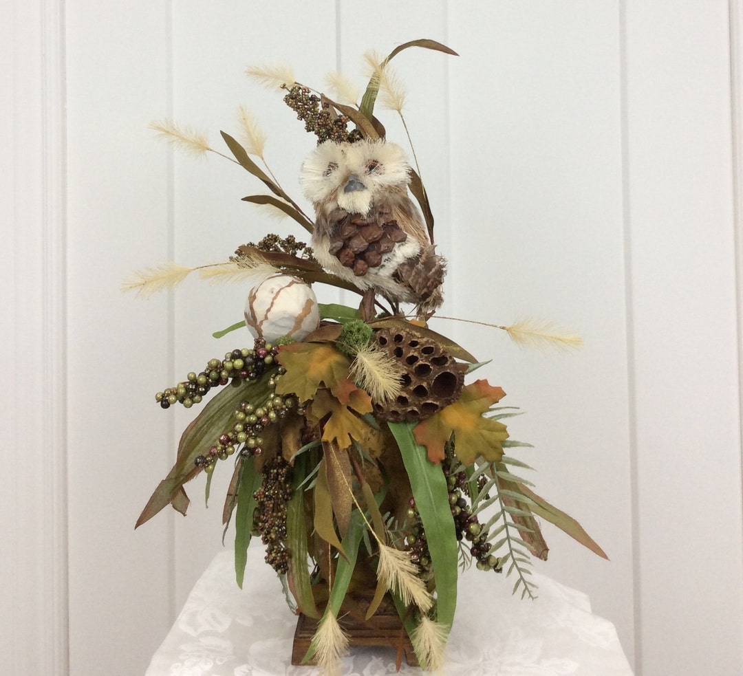 Owl Centerpiece, Owl Decor, 18 Inch, Table Centerpiece, Fall Decor