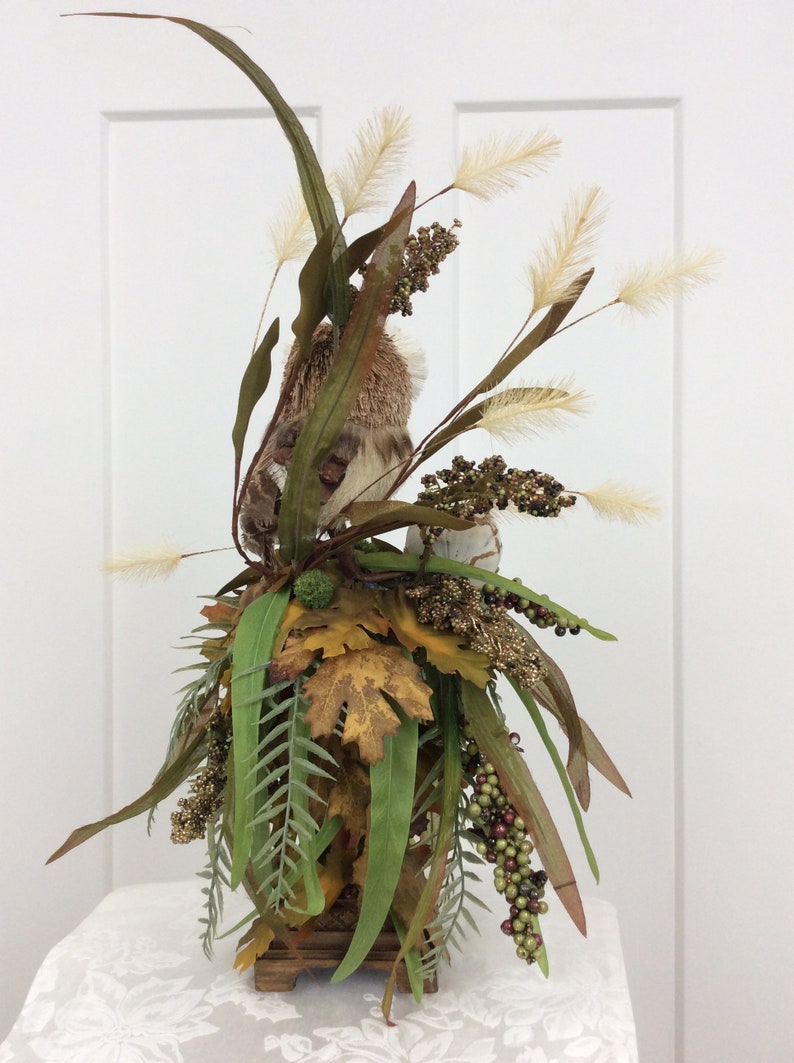 Owl Centerpiece Owl Decor 18 Inch Table Centerpiece Fall Etsy