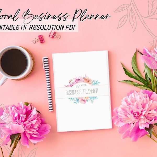 BESTSELLER Pastel Floral Business Planner | Small Home Business Organizer | Etsy Shop Management | Instant Download Printable PDF | 44 Pages