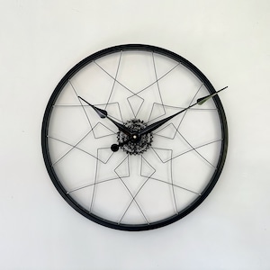 Bicycle wheel clock, wall clock, large wall clock, industrial clock, wheel clock, bike clock, bike wheel clock