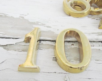 Vintage number brass number door numbers room number home decor Numbered Tags metal plate flat room number address number Apartment