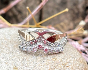 Statement Ring Vintage Ring Silver band ring Vintage 925 Sterling Silver Jewelry Silver Ring boho Jewelry boho Ring 7.5