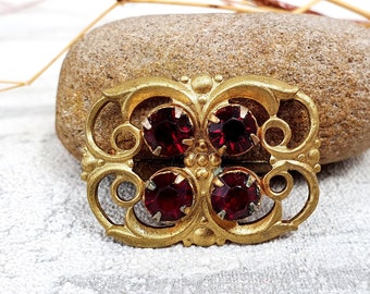 70s Czech Brooch glass brooch sister gift Old Brooch rhinestone Brooch Bridal Brooch gold romantic Retro brooch Soviet Brooch