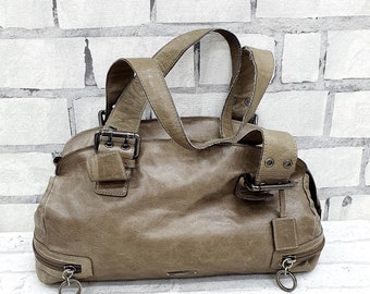 womens leather tote Khaki leather bag Vintage tote bag womens handbag Vintage womens bag Handle Bag womens boho bag