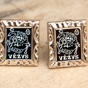 Cancer jewelry Cancer Sign Zodiac jewelry Zodiac cuff links Astrology jewelry Astrology cufflink Horoscope jewelry Horoscope cufflink Cancer image 1