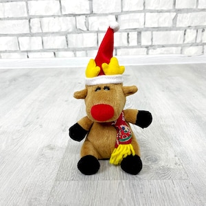 christmas gift christmas decor  christmas deer Plush toys 8&quot; Vintage christmas toys  reindeer Plush toys kids Toy christmas Animal Toy