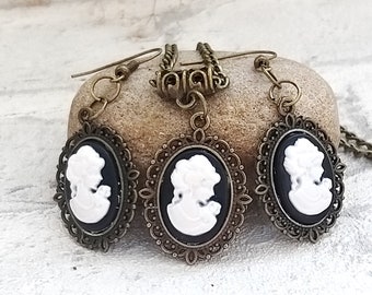 cameo jewelry cameo Earring cameo jewelry Cameo Pendant vintage victorian pendant Antique pendant old pendant Art Deco pendant retro pendant