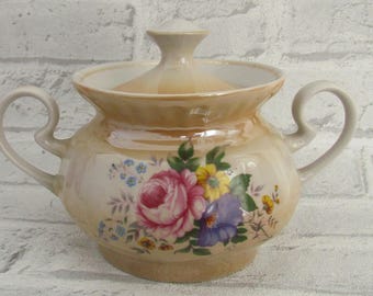 Serving Odds mid century modern sugar bowl Vintage bowl Retro Kitchen Decor Serving Piece Sugar Pot stoneware 1980' Porcelain