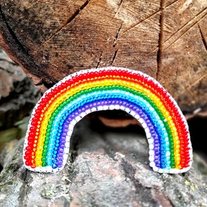 sister gift hand embroidery brooch rainbow brooch womens Jewelry womens Brooch rainbow Colourful jewelry Colourful Brooch Embroidered brooch