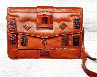 brown leather Bag Saddle Bag Vintage shoulder bag 90's leather bag leather Handbag womens bag Festival Bag Boho Bag Crossbody bag