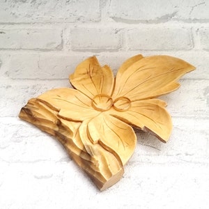 wood ring dish wood plate Vintage wood tray leaf tray leaf plate leaf dish  Retro dinnerware Ring Tray retro tableware leaf shaped