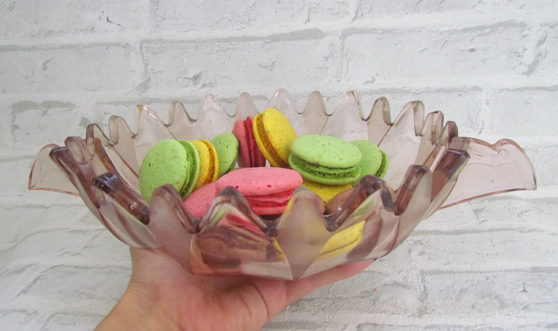 Pink Glass Dish Blush Glassware Blush Pink Glassware Serving Etsy