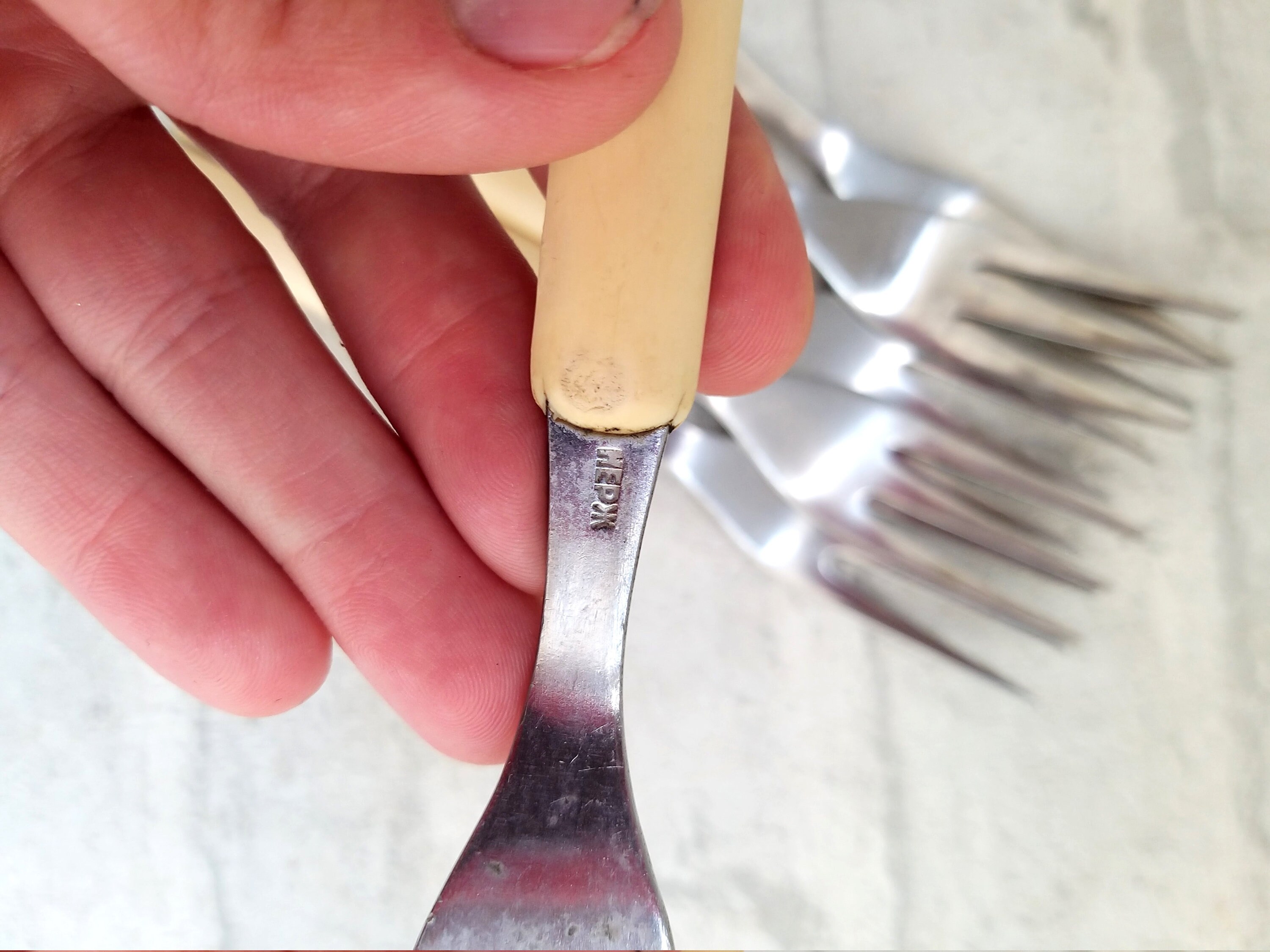 Bakelite Forks Stainless Steel Forks Vintage Bakelite Flatware Etsy