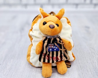 australia backpack for kids with kangaroo kids gifts Stuffed kangaroo Plush backpack 11.5