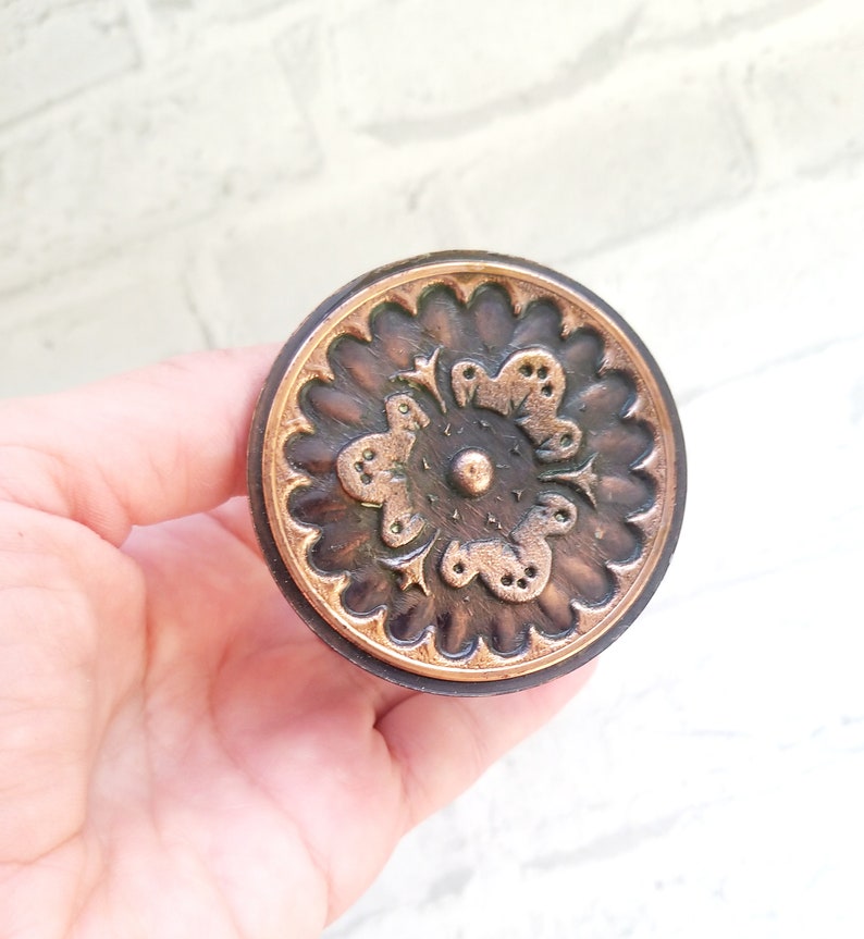 Vintage Door Knob Copper Doorknob Copper Door Handles Metal Etsy