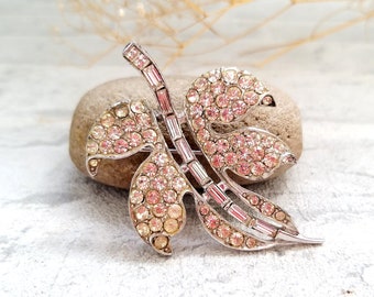 women brooch leaf jewelry mom Jewelry art deco brooch Retro Brooch rhinestone jewelry leaf brooch Vintage rhinestone Brooch bohemian Brooch