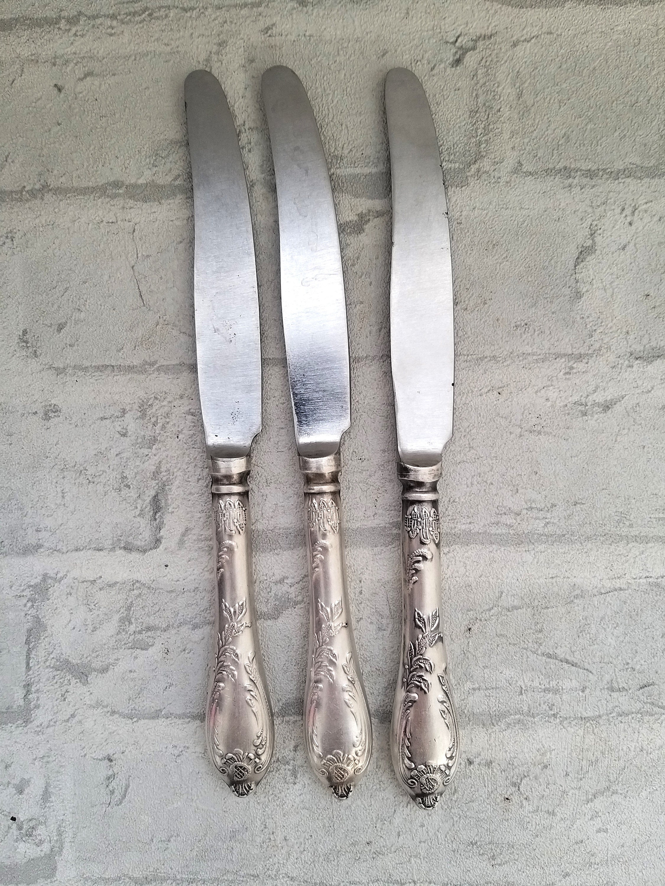 Retro Knives German Silver Knives Vintage Kitchen Collectibles Etsy