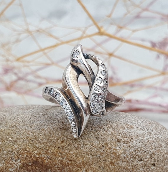 Vintage silver on sale snake ring