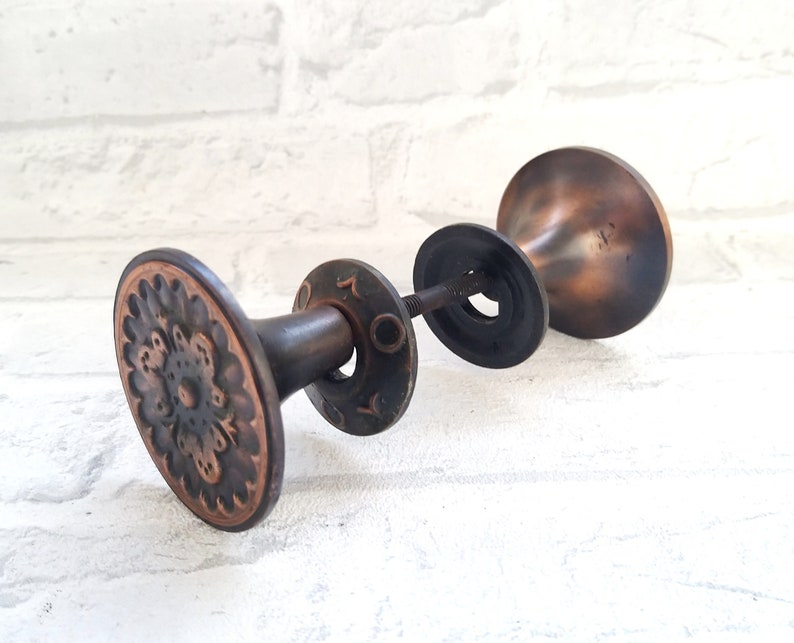 Vintage Door Knob Copper Doorknob Copper Door Handles Metal Etsy
