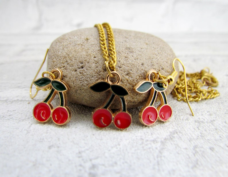 Dangle Earrings cherry jewelry cherry Earring cherries cherry Etsy