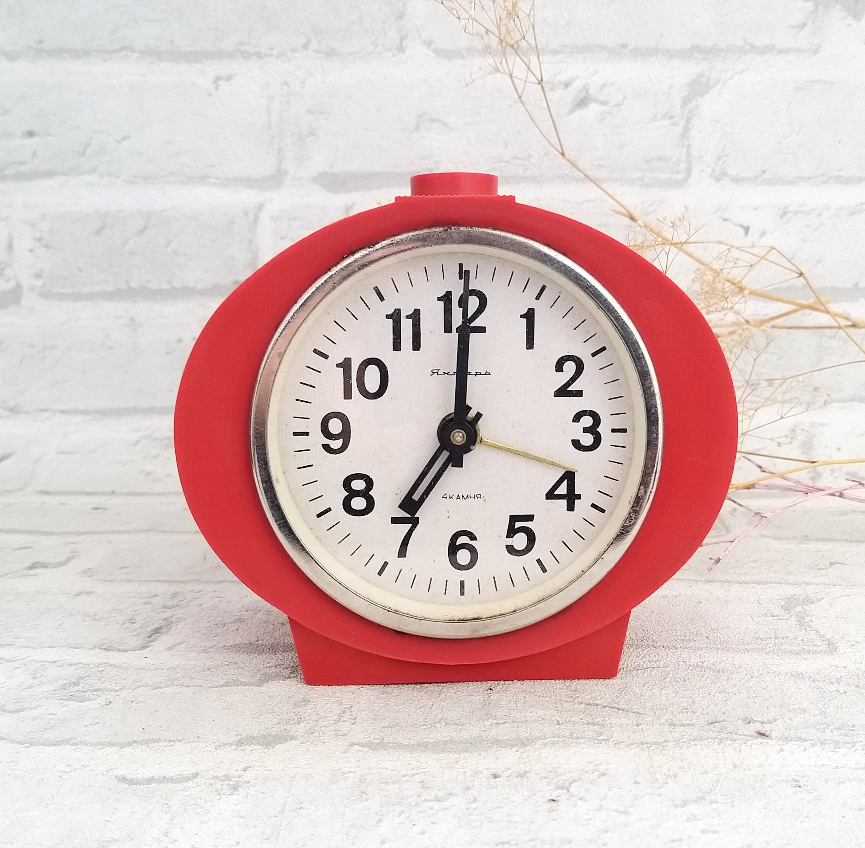 Classic Vintage Bell Desk Alarm Clock Digital Retro Desktop Round Clock