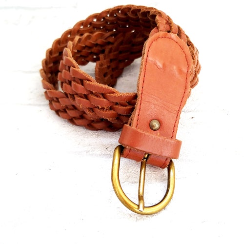 Vintage Woven Leather Belt (L)