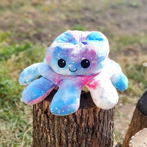 Reversible multicolor star print octopus Plush toys Vintage octopus toys 16&quot; collectible animals toys Childrens Toy Stuffed Toy kids Toy