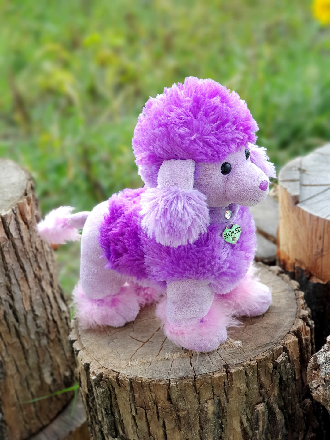 Stuffed Purple Dog Plush Toys Vintage Poodle Toys 9.5 Etsy
