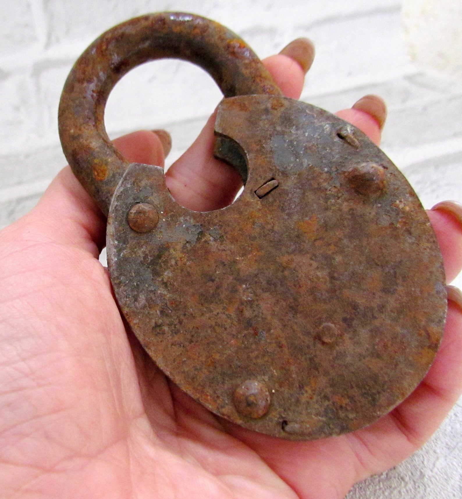 Cadenas à Clé Vintage Antique En Fonte - Serrure Décorative Rustique Pour Porte Jardin Maison Et Abri