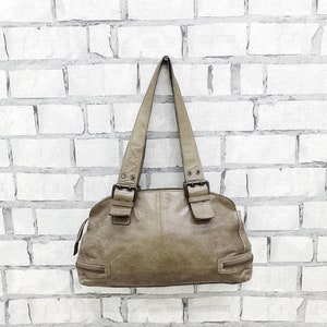 womens leather tote Khaki leather bag Vintage tote bag womens handbag Vintage womens bag Handle Bag womens boho bag image 6