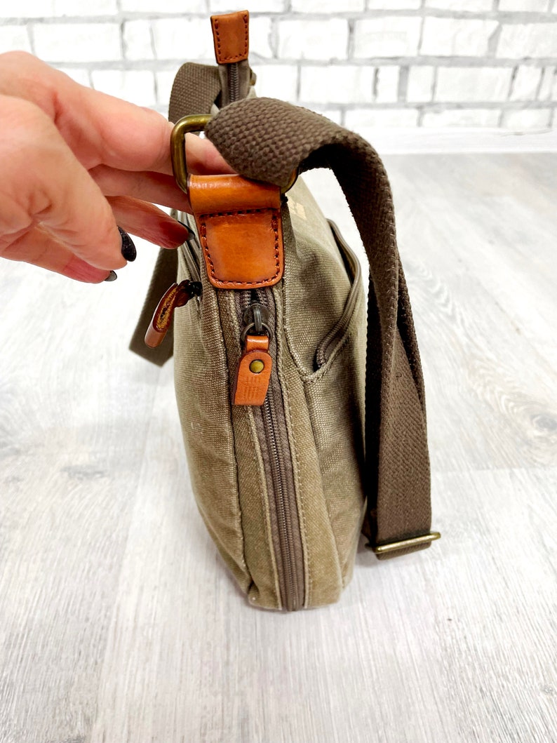 mens bag military messenger bag military bag Army Bag cotton bag Vintage Gift for him father gift khaki bag crossbody image 8