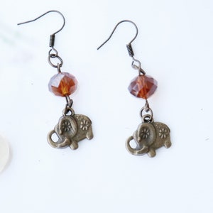 sister gift Elephant earrings Elephant Jewelry festival earring African style Elephant lover gift animal Jewelry animal earring fine earring image 2