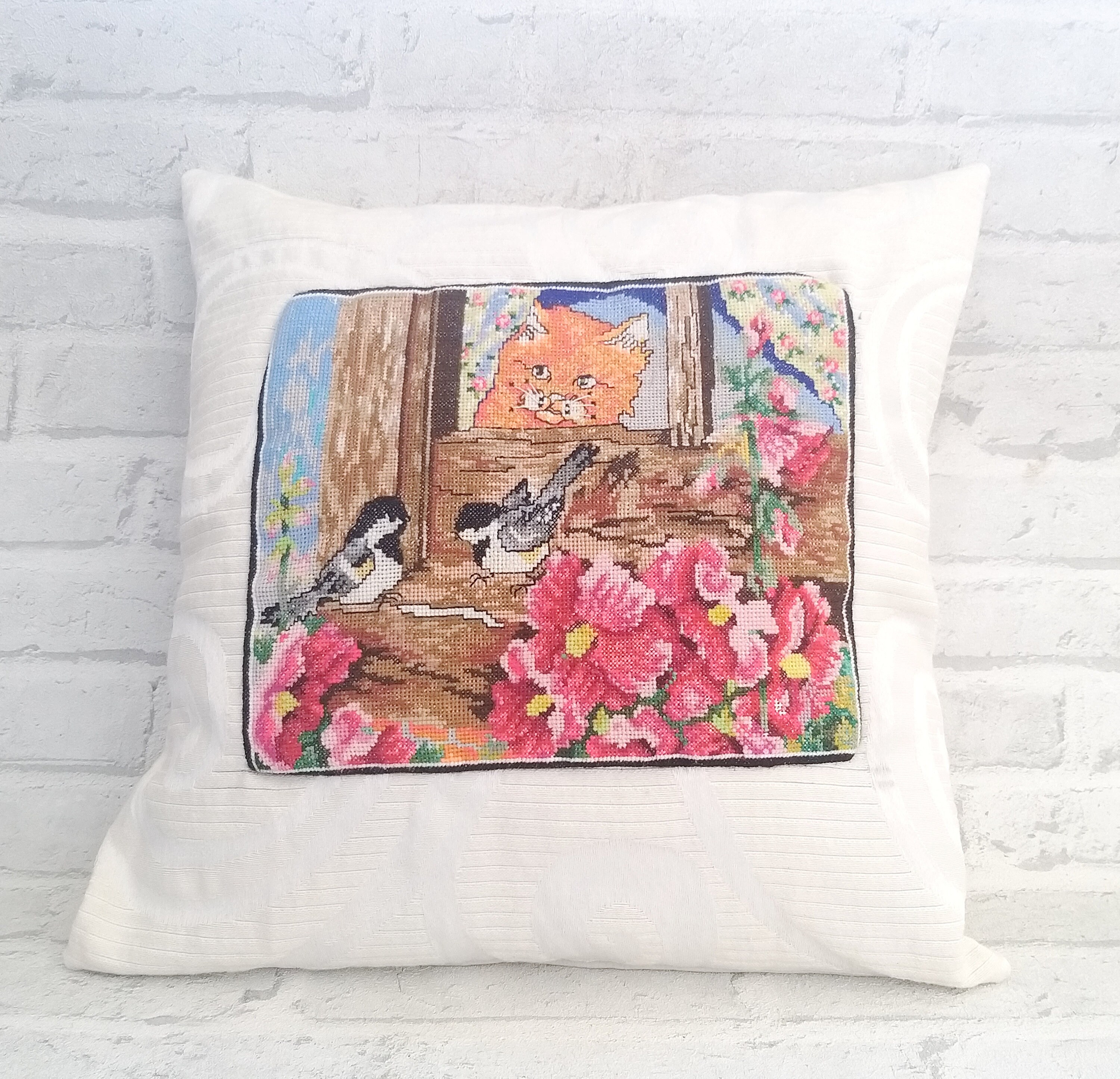 Folk Art Decorative pillow hand embroidered pillow Vintage Etsy