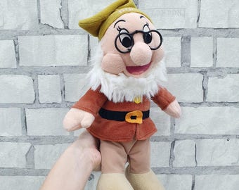 Peluche de Doc, juguetes vintage de la tienda Disney, peluche coleccionable de Blancanieves de 35 cm (14 pulgadas), peluche de los Siete Enanitos, juguete infantil.
