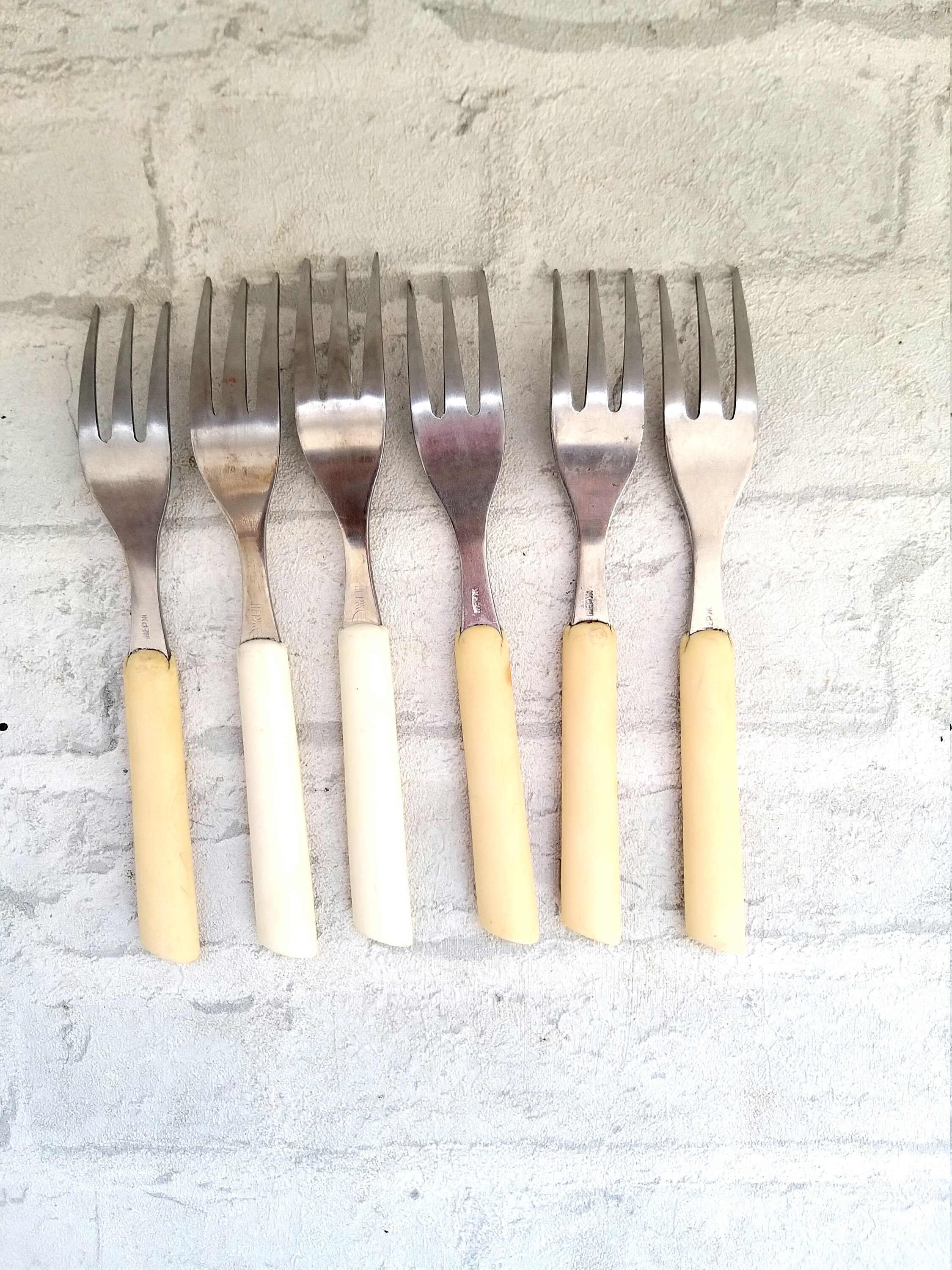 Bakelite Forks Stainless Steel Forks Vintage Bakelite Flatware Etsy